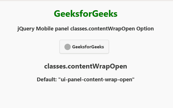 jQuery Mobile 面板 classes.contentWrapOpen 选项