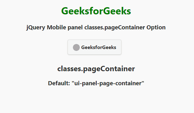 jQuery Mobile 面板 classes.pageContainer 选项