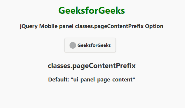 jQuery Mobile 面板 classes.pageContentPrefix 选项