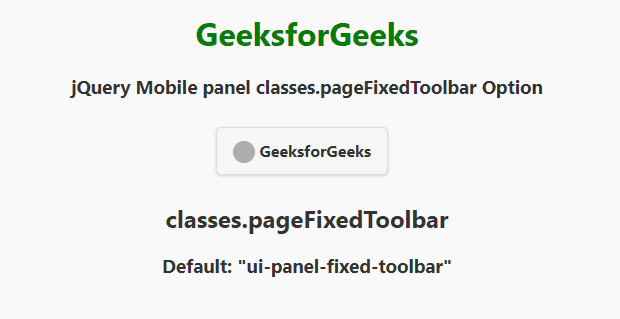jQuery Mobile 面板 classes.pageFixedToolbar 选项