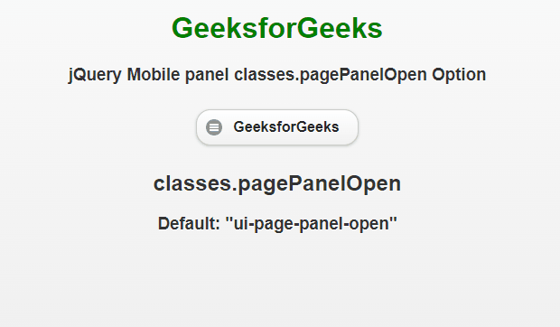 jQuery Mobile 面板 classes.pagePanelOpen 选项