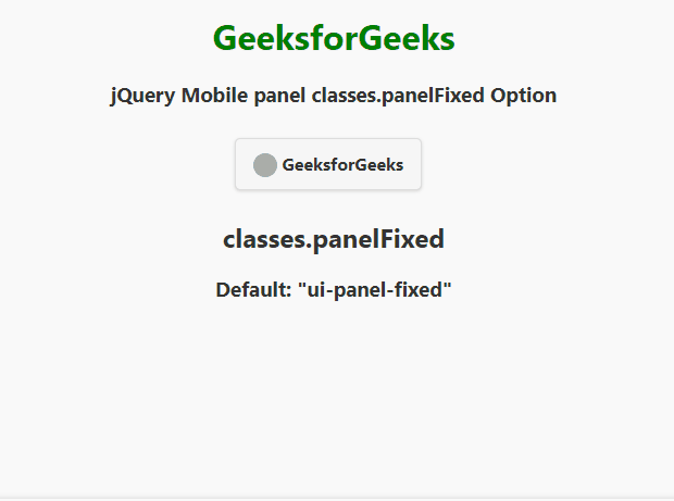jQuery Mobile 面板 classes.panelFixed 选项