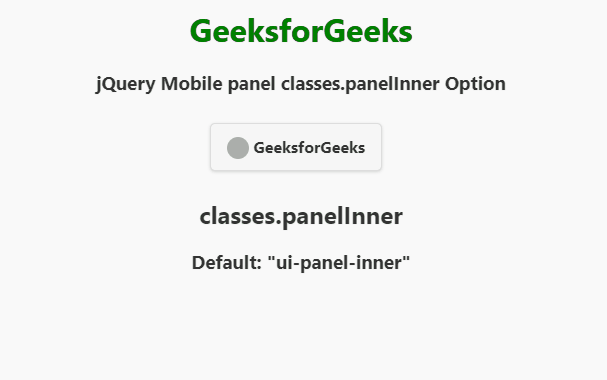 jQuery Mobile 面板 classes.panelInner 选项