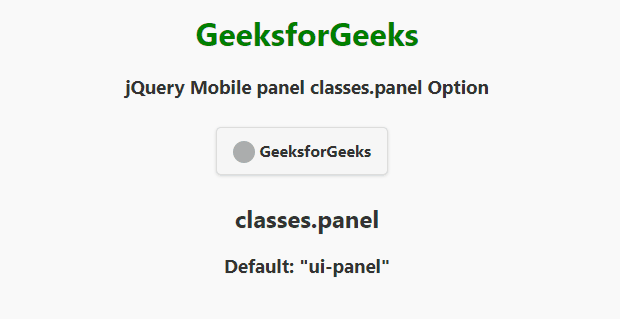 jQuery Mobile 面板 classes.panel 选项