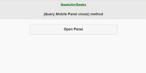 jQuery Mobile 面板 close() 方法