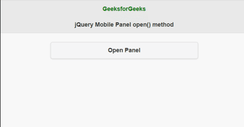 jQuery Mobile 面板 open() 方法