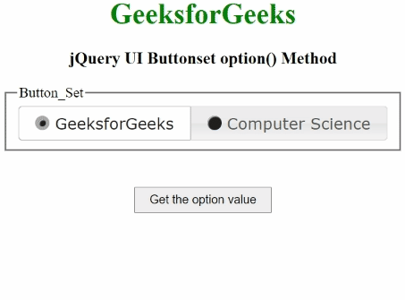 jQuery UI Buttonset option() 方法