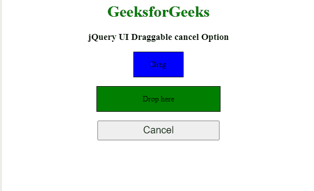 jQuery UI 可拖动取消选项