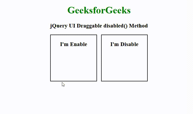 jQuery UI Draggable disabled() 方法