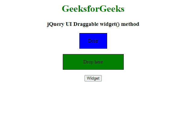 jQuery UI Draggable widget() 方法