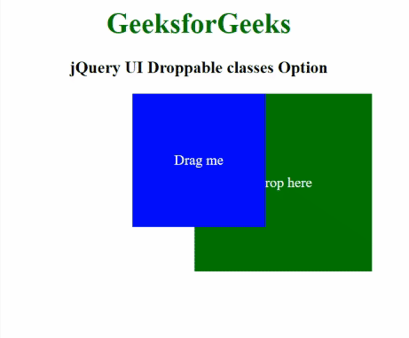 jQuery UI Droppable 类选项