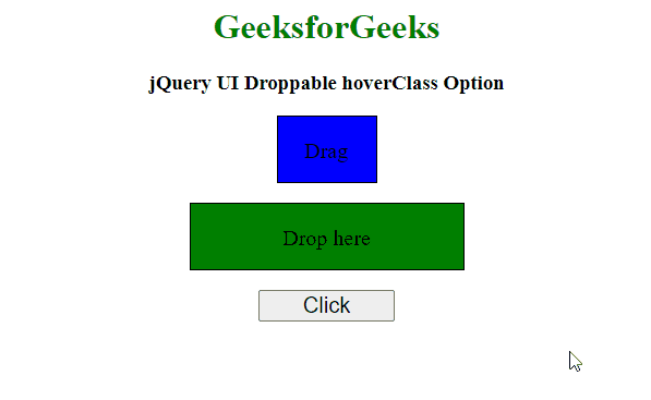 jQuery UI Droppable hoverClass 选项
