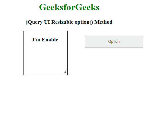 jQuery UI Resizable option() 方法