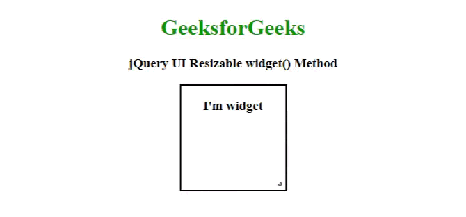 jQuery UI Resizable widget() 方法