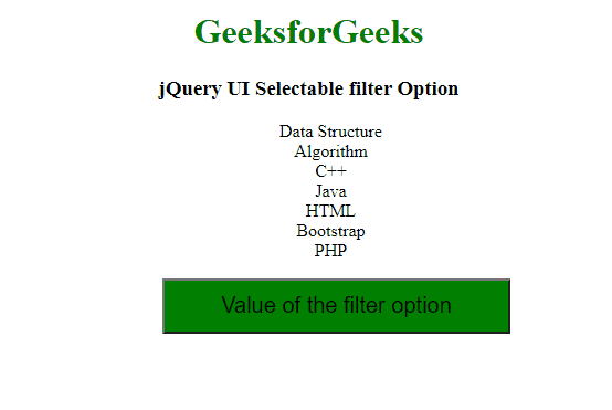 jQuery UI 可选过滤器选项