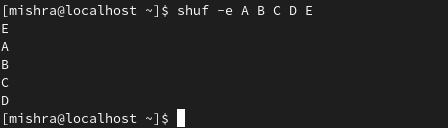 在 Linux 中列出 shuf